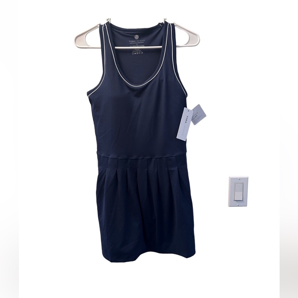 Yogalicious Tennis Dress Womens Small Navy Blue Pickleball Athletic Workout NWT